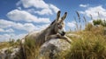 Donkey Resting On Rock: A Serene Scene In Grzegorz Domaradzki Style Royalty Free Stock Photo