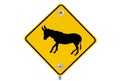 Donkey road sign