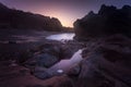 Donkey Rock sunrise at Rotherslade Bay Royalty Free Stock Photo