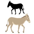 Donkey silhouette vector illustration flat style profile