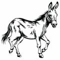 Donkey Stylized Drawing Illustration