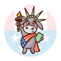 Donkey Symbols of Democrats Political parties in USA Statue Liberty Royalty Free Stock Photo