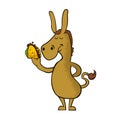 Donkey with taco cartoon vector