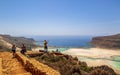 Donkey taxi near Balos Beach, Gramvoussa Peninsula, Balos Bay, Gramvousa Peninsula, Crete, Greek Islands, Greece, Europe Royalty Free Stock Photo