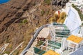 Donkey taxis in Fira on the Santorini Island Royalty Free Stock Photo