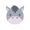 Donkey vector. Cute animal face. design for kids