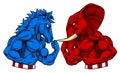 Donkey vs Elephant Politics American Election Concept Royalty Free Stock Photo