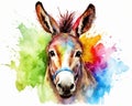 The donkey watercolor set is colorful.
