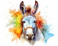 The donkey watercolor set is colorful.