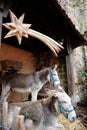 Donkeys star christmas stable Royalty Free Stock Photo
