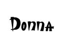 Donna. Woman`s name. Hand drawn lettering