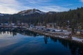 Tourists celebrate winter at Donner Lake Boat Ramp