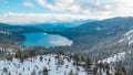 The Donner lake under the snow