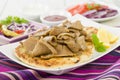 Donner Meat on Naan Royalty Free Stock Photo