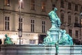 Donnerbrunnen fountain in Vienna in Christmas time Royalty Free Stock Photo