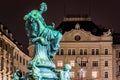 Donnerbrunnen fountain in Vienna in Christmas time Royalty Free Stock Photo