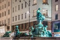 Donnerbrunnen fountain in Vienna in Christmas time Royalty Free Stock Photo