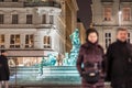 Donnerbrunnen fountain in Vienna in Christmas time Royalty Free Stock Photo