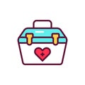Donor box container line icon. Isolated vector element.