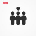 Donors people vector icon with heart 6