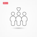 Donors people vector icon with heart 5