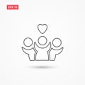 Donors people vector icon with heart 4