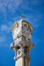 Donostia/San Sebastian, Basque country, northern Spain: Column with old mechanical barometer at La Concha beach Royalty Free Stock Photo