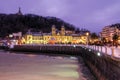 Donostia / San Sebastian City Hall at night, Spain Royalty Free Stock Photo