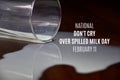National Don`t Cry Over Spilled Milk stock images Royalty Free Stock Photo