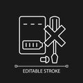 Dont disassemble charger white linear manual label icon for dark theme