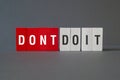 Dont do it - word concept on building blocks, text Royalty Free Stock Photo