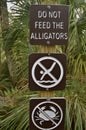 Dont Feed Alligators Sign Royalty Free Stock Photo