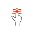 Dont forget finger string line icon. Clipart image Royalty Free Stock Photo