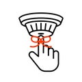 Dont forget smoke detector battery test outline icon. Clipart image