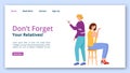 Dont forget your relatives landing page vector template