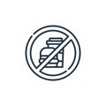 dont icon vector from museum concept. Thin line illustration of dont editable stroke. dont linear sign for use on web and mobile