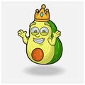 Dont Know Smile expression with Avocado Fruit Crown Mascot Character Cartoon Royalty Free Stock Photo