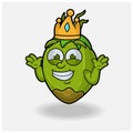 Dont Know Smile expression with Coconut Fruit Crown Mascot Character Cartoon Royalty Free Stock Photo