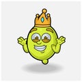 Dont Know Smile expression with Lemon Fruit Crown Mascot Character Cartoon Royalty Free Stock Photo