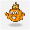 Dont Know Smile expression with Orange Fruit Crown Mascot Character Cartoon Royalty Free Stock Photo