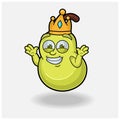 Dont Know Smile expression with Pear Fruit Crown Mascot Character Cartoon Royalty Free Stock Photo