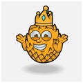 Dont Know Smile expression with Pineapple Fruit Crown Mascot Character Cartoon Royalty Free Stock Photo