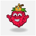 Dont Know Smile expression with Raspberry Fruit Crown Mascot Character Cartoon Royalty Free Stock Photo