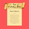 Dont Miss Best Holiday Sale Poster Golden Ribbon