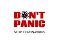 Dont panic. Stop coronavirus. Vector banner, poster for epidemic covid-19 prevention