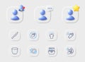 Dont touch, Dirty mask and Glass line icons. For web app, printing. Vector