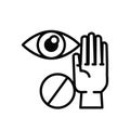 Dont touch eyes line style icon