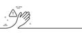 Dont touch line icon. Hand warning sign. Minimal line pattern banner. Vector