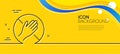 Dont touch line icon. Hand warning sign. Minimal line yellow banner. Vector