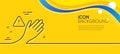 Dont touch line icon. Hand warning sign. Minimal line yellow banner. Vector